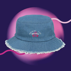 "est 2017" Distressed denim bucket hat