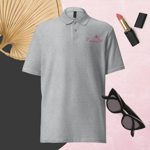 'Woman I Am' Business pique polo shirt